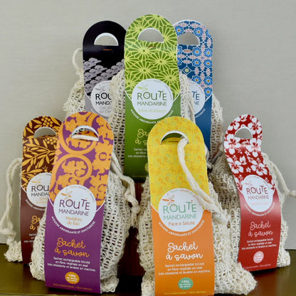 sachets sisal de chute de savon Route Mandarine